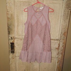 5/$25 Umgee Sleeveless Rose Lace Babydoll Dress Size Small (Z-17)